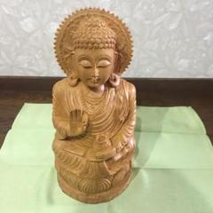 インド 仏像 木彫り カダムウッド 置物 彫刻