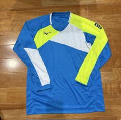 新品同様　ミズノ　Mizuno 長袖スポーツTシャツ 青/黄/白　Lサイズ
