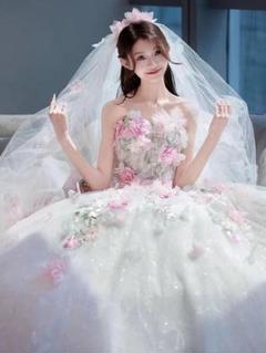 華やか花柄ドレス✭結婚式やパーティーに最適✭ウェディング対応