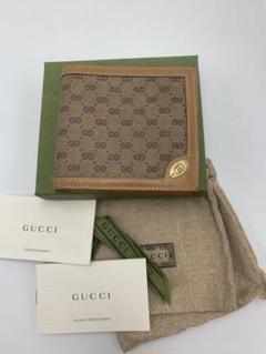 GUCCI グッチ マイクロシマ GG柄 折り財布 筆記体ロゴ