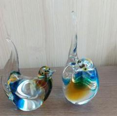 マルティグラス MULTIGLASSペア 鳥 ガラス セット インテリア 工芸