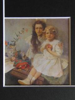 アルフォンス・ミュシャ、ミュシャの二人の子供の肖像、希少な画集より m53243013441_1.jpg?1701661127