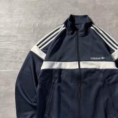 【ショルダーライン、トラックジャケット】adidasトレフォイル刺繍ジャージM