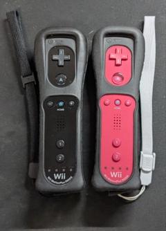wii リモコン　ブラック　ピンク