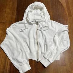 UNIVERSALOVERALL moussy フード付きパーカー ホワイト UNIVERSALOVERALL moussy フード付きパーカー ホワイト