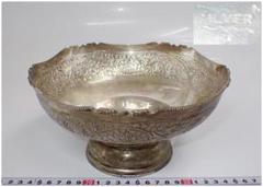 Silver刻印 銀製古い大鉢 20.5cm 394g 0527