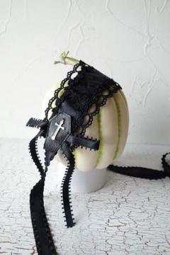 antique beast ミミズク　フクロウ風　猫耳　ヘッドドレス　白 Black Cat Headdress (2023) by Antique Beast