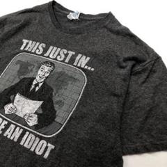 DELTA ニュース キャスター イラストTシャツ ダークグレー メンズL