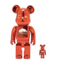 ベアブリック☆atmos☆400%&100%☆ゴールド クローム【新品・未開封】 Atmos Gold Bearbrick Medicom Toy Be@rbrick 400% 100% Stars