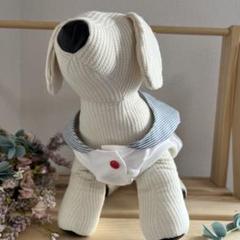 タンクトップ　マリンコーデ　前ボタン　ハンドメイド犬服　わんちゃんお洋服