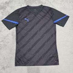 PUMA　プーマ　プラクティス　Tシャツ　L　ダークグレー　ブルー　ロゴ