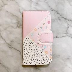 iPhone SE ケース 花柄 手帳型 カード収納 ストラップ付 スマホ