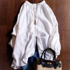 美品✨ヘブンリー HEAVENLY リネンドルマンオーバーシャツ