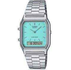 【CASIO】ウォッチ シンプル アナログ ターコイズ/シルバー ☆CASIO☆シンプルアナログウォッチ☆ターコイズ/シルバー