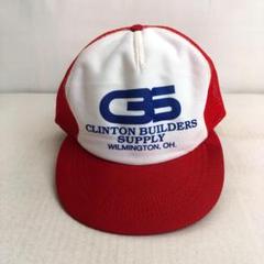 【USA製】CBS ビンテージ メッシュキャップ アメリカ企業 レッド ホワイト