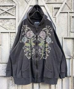 "ROSE" thermal rhinestone hoodieヴィンテージ