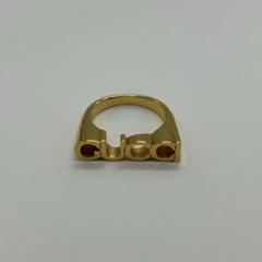 グッチ GUCCI ロゴ リング Mサイズ 16号 ゴールドカラー メタル