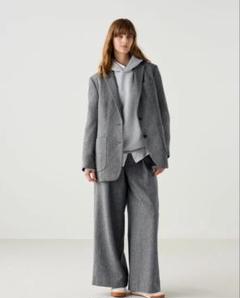 UNIQLO C XLサイズ ツイードオーバーサイズジャケット グレー 浅野里絵の【UNIQLO：C】ツイードジャケット着回しコーデ | Domani