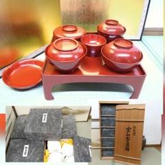 輪島塗 宗和膳 朱漆 吸物椀 煮物椀 六点揃 5セット 美品 懐石膳AK60 輪島塗 宗和膳 朱漆 吸物椀 煮物椀 六点揃 5セット 美品 懐石膳
