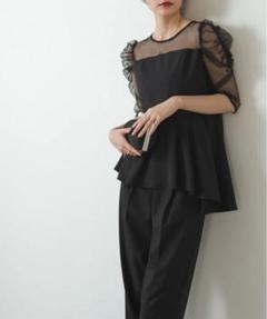 【新品、未使用、タグ付き】kana　セットアップパンツドレス　Lサイズ　カーキ kanaカナ ライトカーキ 刺繍レース切り替え セットアップ パンツ