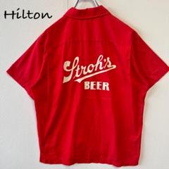 80's Hilton Stroh's Beer プリント ボーリングシャツ
