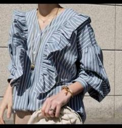 マチャット　ストライプフリル長袖シャツ マチャット ストライプフリル長袖シャツ - メルカリ