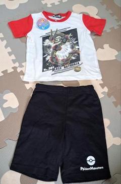 110cm新品ブラックレックウザパジャマ半袖＆半ズボンセットアップTシャツ