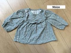 薄手トップス　長袖　春　小花柄　ミントカラー　女の子　子供服　juo ブラウス