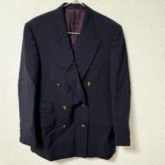 【アクアスキュータム)テーラードジャケット ダブル 総裏 M 紺 金ボタン 圧倒的な風格 Aquascutum アクアスキュータム テーラード