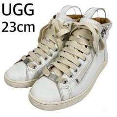 美品 UGG アグ 23.0 スニーカー オリーブ サイドジップ