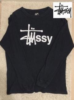stussy ステューシー ワイドピッチボーダー ワッフル ロンT STUSSY ステューシー 80s 初期タグ USA製 ショーンフォント