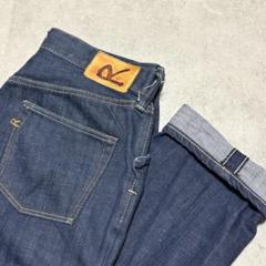 45rpm デニム　ハイウエスト　馬革パッチ 日本製　セルビッチ　R刺繍　M