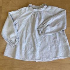 ネストローブ スタンドフリルカラーブラウス リネン 2way 薄い