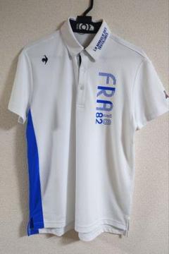 【美品】ルコックスポルティフ　ポロシャツ ホワイト/ブルー　メンズ　M