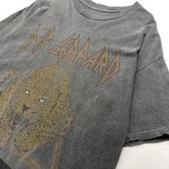 デフレパード バンドTシャツ ロック 半袖Tシャツ フェードグレー S