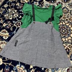 ★☆美品♡ ラポシェ　ブラックチェック ワンピース　90サイズ☆★