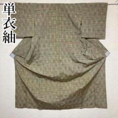 KA658 単衣 紬 身丈161cm 正絹 単衣着物