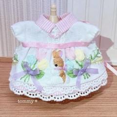 刺繍とリボン刺繍のワンピース୨୧大人サイズ　ドール服　アウトフィット リボン刺繍と刺繍のワンピース୨୧チューリップ＊大人サイズ