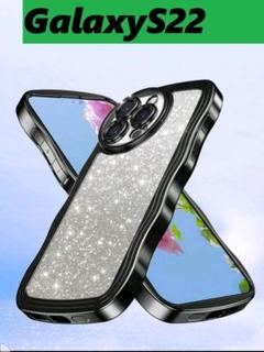 GalaxyS22　メッキ風 なみなみ　グリッターシート付　マルチカラーのサムネイル