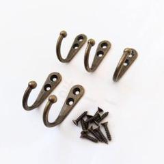 壁掛けフック② 金具 アンティーク風 ヴィンテージ風 ブロンズ人気