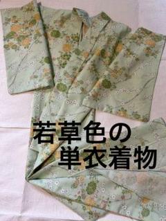 単衣着物　若草色　春