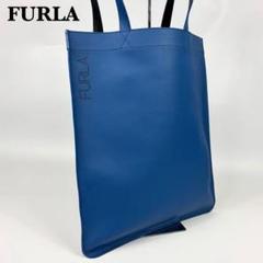 【美品】FURLA フルラ オセアノ メンズ A4 トートバッグ ブルー 青 美品】FURLA フルラ オセアノ メンズ A4 トートバッグ ブルー 青