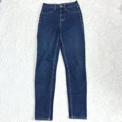 H&M エイチアンドエム デニムパンツ スキニー ダークブルー ハイウエスト