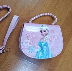 アナ雪エルサ　カラーパール　ハンドルバッグ　ピンク