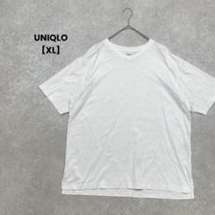 a1954＊UNIQLO 半袖クルーネックTシャツ　白【XL】無地　綿100%