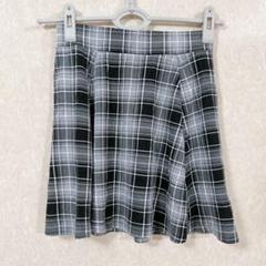 DIVIDED グレー系チェック フレアスカート XS H&M