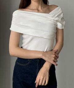 Louere 2wayネックドレープサマーニット