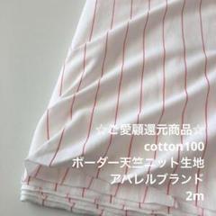 V1X/8286-09◆2m 綿100%ボーダー天竺ニット生地/アパレルブランド