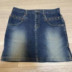 希少 ヒステリックグラマー ブラックデニム スカート ダメージ加工 スタッズ M ヒステリックグラマー HYSTERIC GLAMOUR KINKY デザインカーゴ