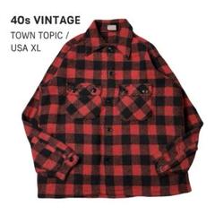 40s TOWN TOPIC バッファローチェック ウールジャケット USA製